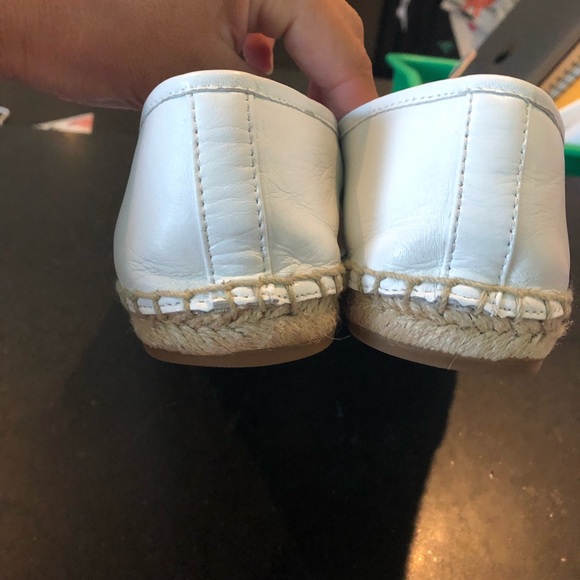 Tory Burch White Leather Espadrilles Size 7 - Picture 3 of 11